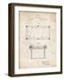 PP149- Vintage Parchment Pool Table Patent Poster-Cole Borders-Framed Giclee Print