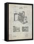 PP15 Antique Grid Parchment-Borders Cole-Framed Stretched Canvas