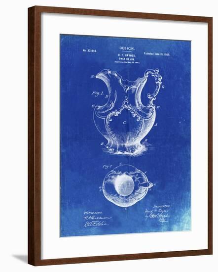 PP151- Faded Blueprint Antique Haynes Washing Pitcher-Cole Borders-Framed Giclee Print