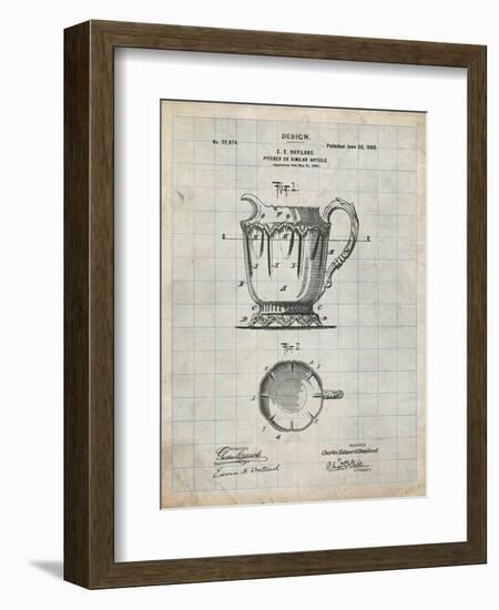 PP152- Antique Grid Parchment Kitchen Pitcher Poster-Cole Borders-Framed Giclee Print