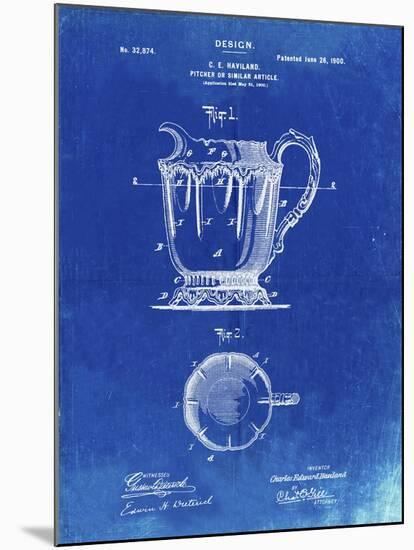 PP152- Faded Blueprint Kitchen Pitcher Poster-Cole Borders-Mounted Giclee Print