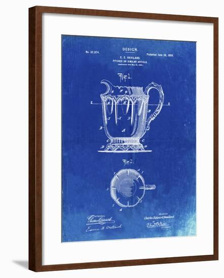 PP152- Faded Blueprint Kitchen Pitcher Poster-Cole Borders-Framed Giclee Print