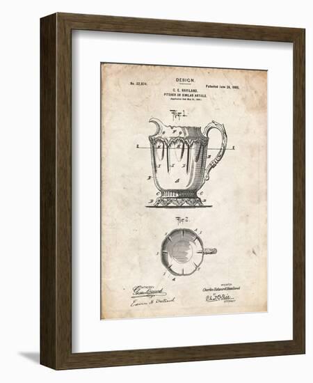 PP152- Vintage Parchment Kitchen Pitcher Poster-Cole Borders-Framed Giclee Print