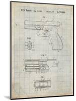 PP154- Antique Grid Parchment Handgun Pistol Patent Poster-Cole Borders-Mounted Giclee Print