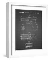 PP154- Black Grid Handgun Pistol Patent Poster-Cole Borders-Framed Giclee Print