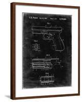 PP154- Black Grunge Handgun Pistol Patent Poster-Cole Borders-Framed Giclee Print