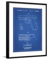 PP154- Blueprint Handgun Pistol Patent Poster-Cole Borders-Framed Giclee Print