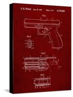 PP154- Burgundy Handgun Pistol Patent Poster-Cole Borders-Stretched Canvas