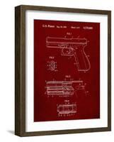 PP154- Burgundy Handgun Pistol Patent Poster-Cole Borders-Framed Giclee Print