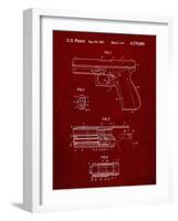 PP154- Burgundy Handgun Pistol Patent Poster-Cole Borders-Framed Giclee Print