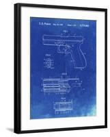 PP154- Faded Blueprint Handgun Pistol Patent Poster-Cole Borders-Framed Giclee Print