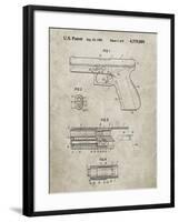 PP154- Sandstone Handgun Pistol Patent Poster-Cole Borders-Framed Giclee Print