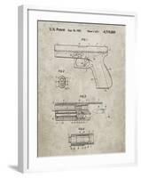 PP154- Sandstone Handgun Pistol Patent Poster-Cole Borders-Framed Giclee Print