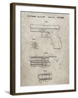 PP154- Sandstone Handgun Pistol Patent Poster-Cole Borders-Framed Giclee Print