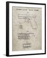 PP154- Sandstone Handgun Pistol Patent Poster-Cole Borders-Framed Giclee Print