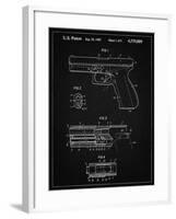 PP154- Vintage Black Handgun Pistol Patent Poster-Cole Borders-Framed Giclee Print