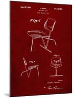 PP159- Burgundy Eames Tilt Back Chair Patent Poster-Cole Borders-Mounted Giclee Print