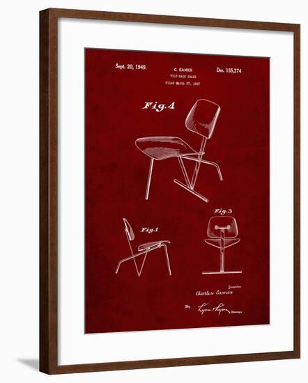 PP159- Burgundy Eames Tilt Back Chair Patent Poster-Cole Borders-Framed Giclee Print