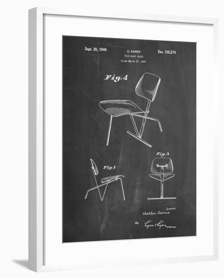 PP159- Chalkboard Eames Tilt Back Chair Patent Poster-Cole Borders-Framed Giclee Print