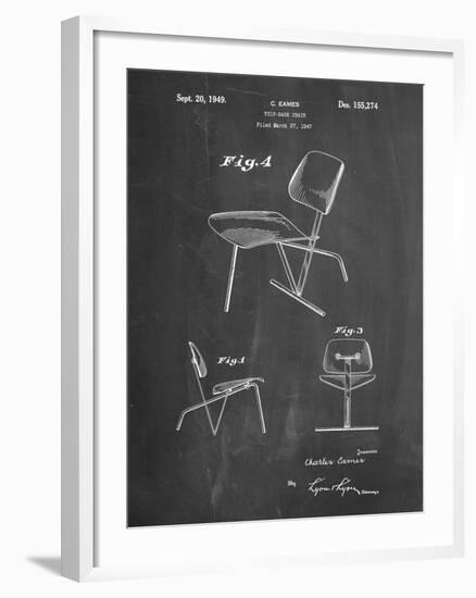 PP159- Chalkboard Eames Tilt Back Chair Patent Poster-Cole Borders-Framed Giclee Print