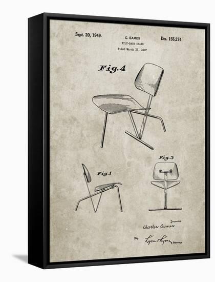 PP159- Sandstone Eames Tilt Back Chair Patent Poster-Cole Borders-Framed Stretched Canvas