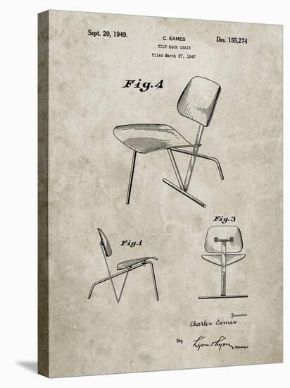 PP159- Sandstone Eames Tilt Back Chair Patent Poster-Cole Borders-Stretched Canvas