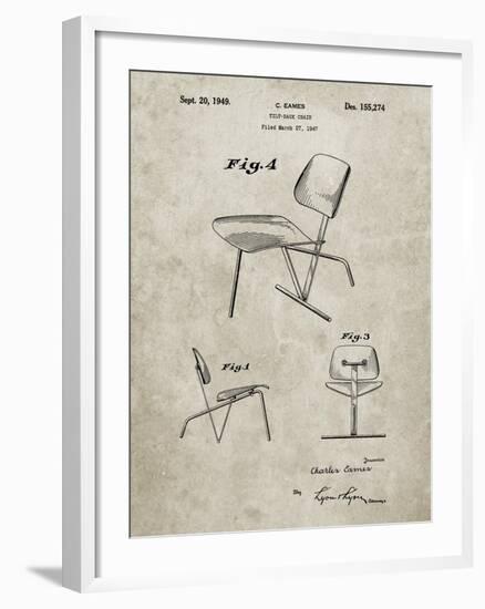 PP159- Sandstone Eames Tilt Back Chair Patent Poster-Cole Borders-Framed Giclee Print