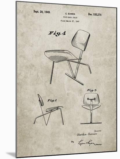 PP159- Sandstone Eames Tilt Back Chair Patent Poster-Cole Borders-Mounted Giclee Print