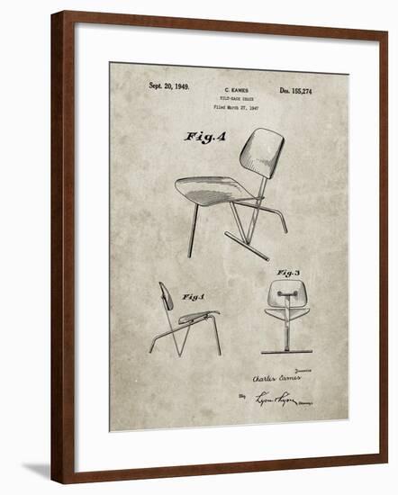 PP159- Sandstone Eames Tilt Back Chair Patent Poster-Cole Borders-Framed Giclee Print