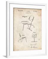 PP159- Vintage Parchment Eames Tilt Back Chair Patent Poster-Cole Borders-Framed Giclee Print