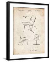 PP159- Vintage Parchment Eames Tilt Back Chair Patent Poster-Cole Borders-Framed Giclee Print