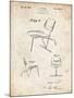 PP159- Vintage Parchment Eames Tilt Back Chair Patent Poster-Cole Borders-Mounted Giclee Print