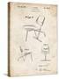 PP159- Vintage Parchment Eames Tilt Back Chair Patent Poster-Cole Borders-Stretched Canvas