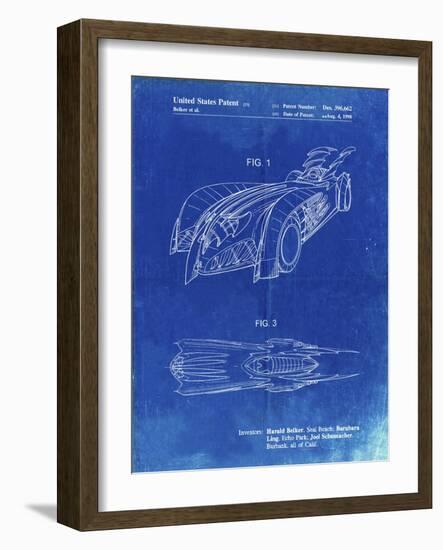 PP16 Faded Blueprint-Borders Cole-Framed Giclee Print