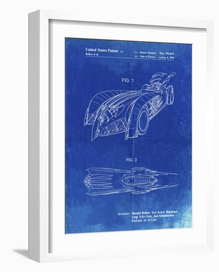 PP16 Faded Blueprint-Borders Cole-Framed Giclee Print