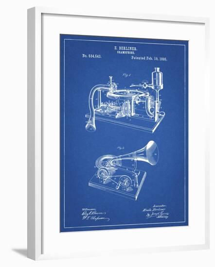 PP160- Blueprint Berliner Gramophone Poster-Cole Borders-Framed Giclee Print