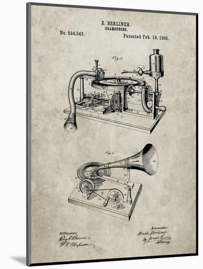 PP160- Sandstone Berliner Gramophone Poster-Cole Borders-Mounted Giclee Print