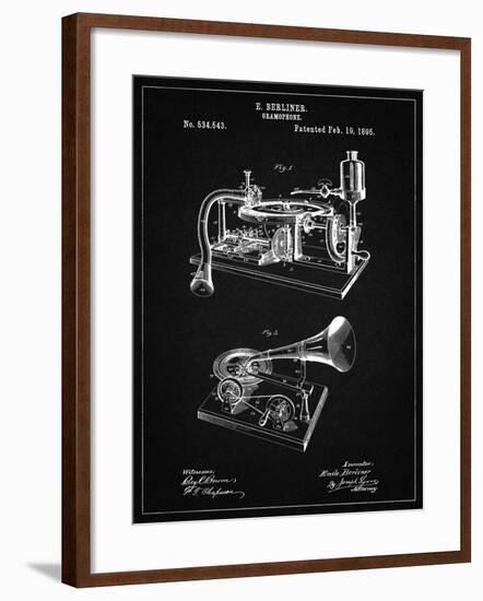 PP160- Vintage Black Berliner Gramophone Poster-Cole Borders-Framed Giclee Print