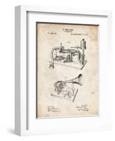 PP160- Vintage Parchment Berliner Gramophone Poster-Cole Borders-Framed Giclee Print