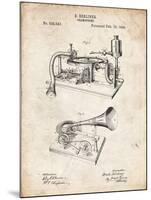PP160- Vintage Parchment Berliner Gramophone Poster-Cole Borders-Mounted Giclee Print