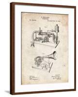 PP160- Vintage Parchment Berliner Gramophone Poster-Cole Borders-Framed Giclee Print