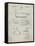PP161- Antique Grid Parchment Duck Decoy Patent Poster-Cole Borders-Framed Stretched Canvas