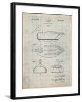 PP161- Antique Grid Parchment Duck Decoy Patent Poster-Cole Borders-Framed Giclee Print