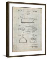 PP161- Antique Grid Parchment Duck Decoy Patent Poster-Cole Borders-Framed Giclee Print