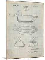 PP161- Antique Grid Parchment Duck Decoy Patent Poster-Cole Borders-Mounted Giclee Print