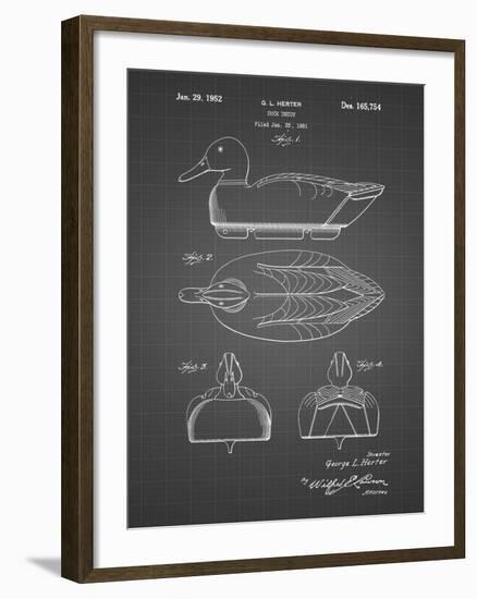 PP161- Black Grid Duck Decoy Patent Poster-Cole Borders-Framed Giclee Print