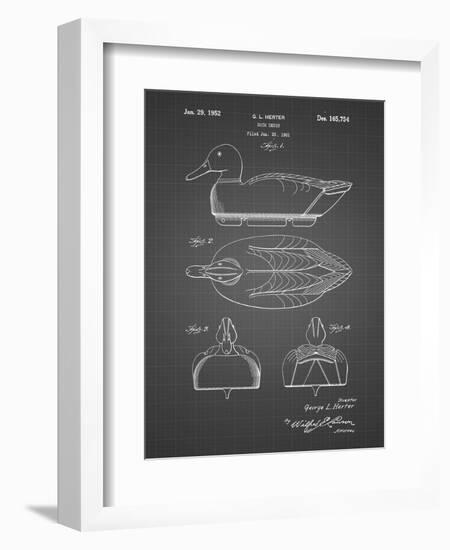 PP161- Black Grid Duck Decoy Patent Poster-Cole Borders-Framed Giclee Print