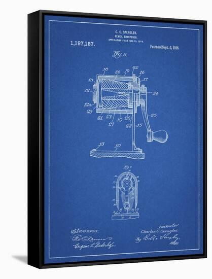 PP162- Blueprint Pencil Sharpener Patent Poster-Cole Borders-Framed Stretched Canvas