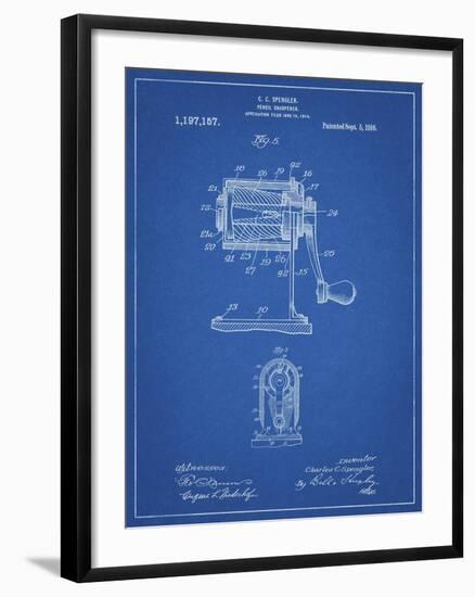 PP162- Blueprint Pencil Sharpener Patent Poster-Cole Borders-Framed Giclee Print