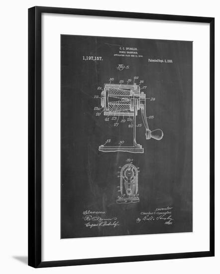 PP162- Chalkboard Pencil Sharpener Patent Poster-Cole Borders-Framed Giclee Print